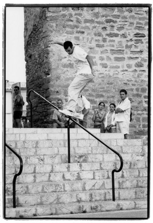 Frontside slide en el Handrail de la iglesia de Alcudia. Miguel Urbina.