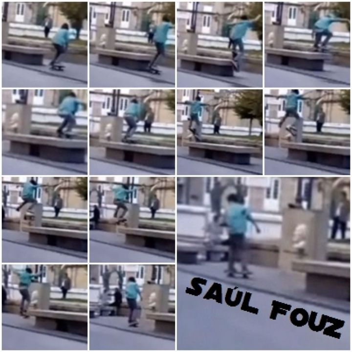 Saul fouz kickflip bajando banco