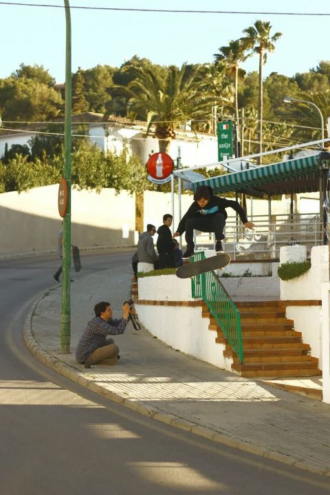 Dudu Garcia fs 180 flip over the rail